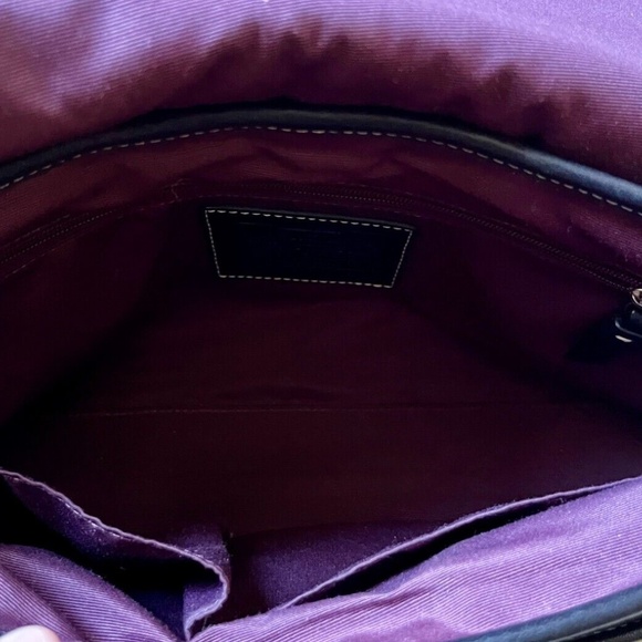 Coach Hamilton Black Pebbled Leather Crossbody Shoulder Bag Flap Turnlock F13957 - Picture 11 of 12